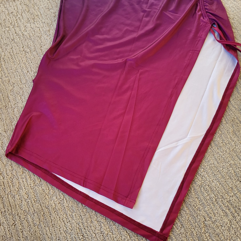 Women’s Short Sleeve Side Split Ruched Bodycon Midi Dress–Gokatosau–Size XL-NWT - Picture 9 of 10